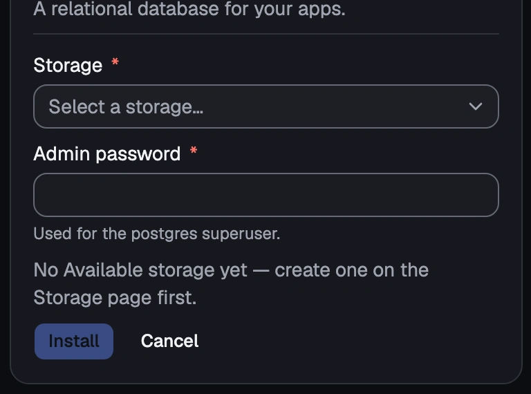 The PostgreSQL package's Install wizard